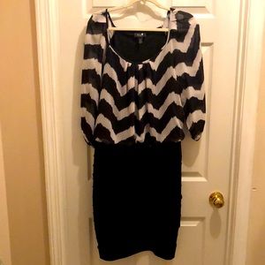 One piece black and white dress size 14
